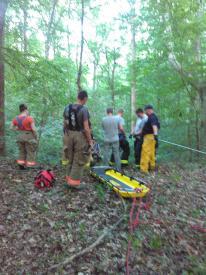 Low angle rescue training at the Cool Spring center